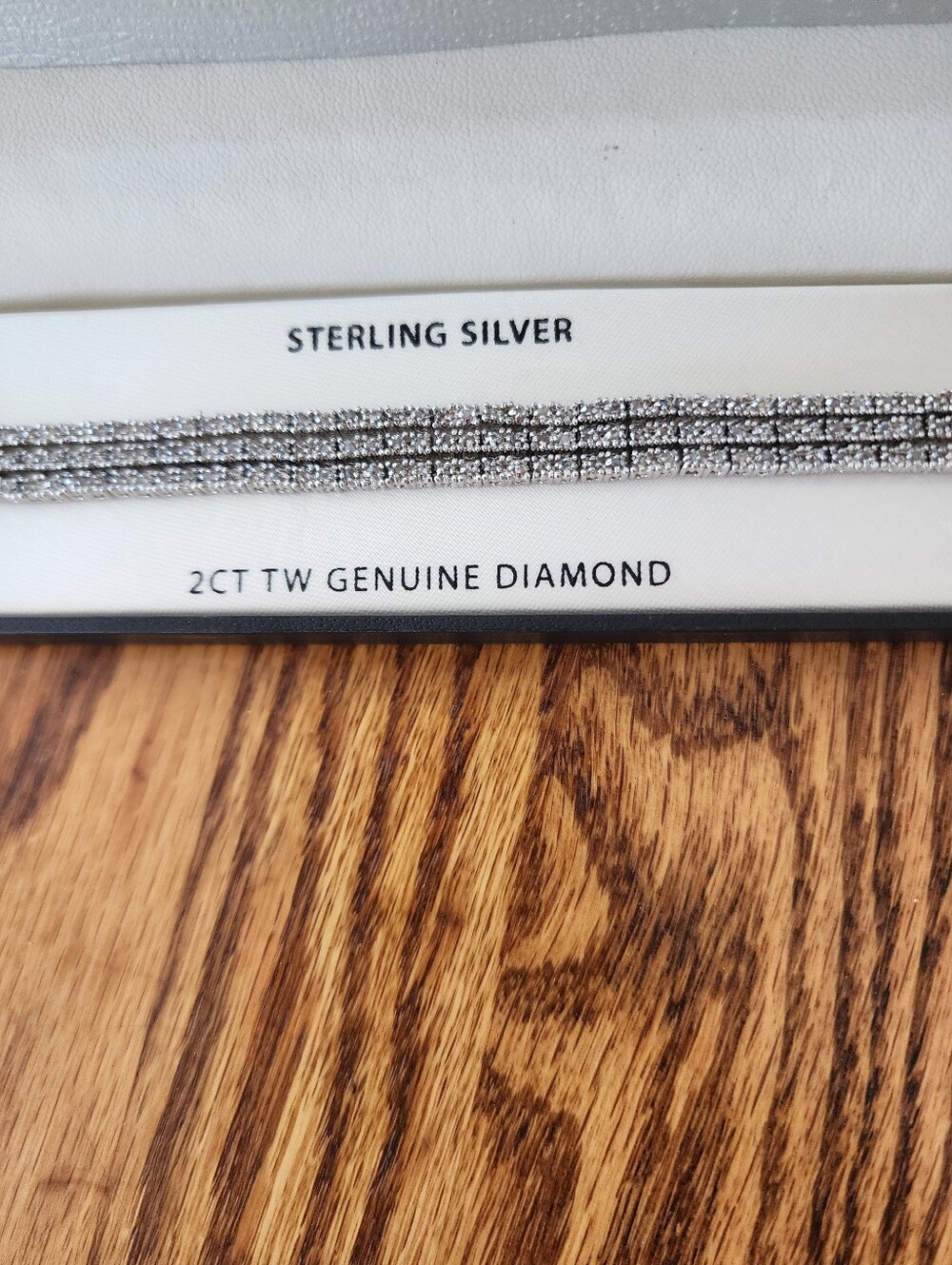 Macy's Sterling Silver Multi-Row Genuine Diamond Bracelet - Silver - Picture 4 of 5
